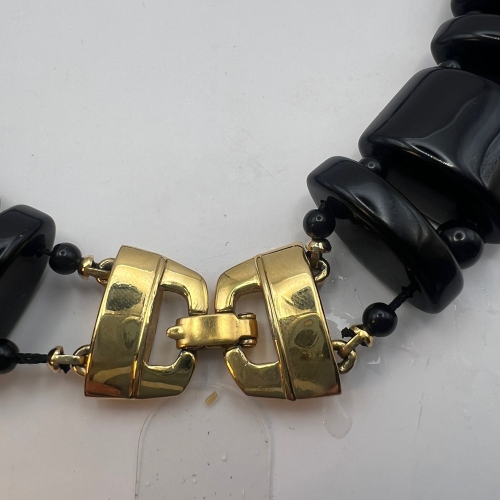 Monet Runway Couture Jet Black Lucite Choker necklace Vintage - Picture 8 of 10